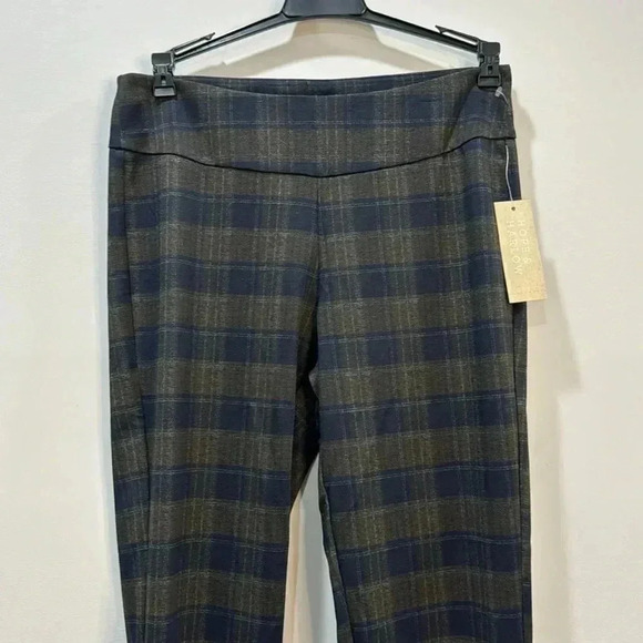 HOPE & HARLOW PULL-ON PLAID PRINT SLIM ANKLE PANTS SIZE MEDIUM - Picture 2 of 11